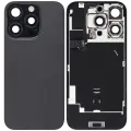Back Glass With Steel Plate With Wireless NFC Charging MagSafe Magnet & Flashlight Flex Compatible For iPhone 16 Pro (Used OEM Pull: Grade B) (Black Titanium)