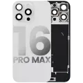 Back Glass With Steel Plate With Wireless NFC Charging MagSafe Magnet & Flashlight Flex Compatible For iPhone 16 Pro Max (Used OEM Pull: Grade B) (White Titanium)