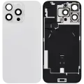Back Glass With Steel Plate With Wireless NFC Charging MagSafe Magnet & Flashlight Flex Compatible For iPhone 16 Pro Max (Used OEM Pull: Grade B) (White Titanium)