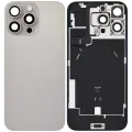 Back Glass With Steel Plate With Wireless NFC Charging MagSafe Magnet & Flashlight Flex Compatible For iPhone 16 Pro Max (Used OEM Pull: Grade B) (Natural Titanium)