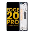 LCD Assembly With Frame Compatible For Motorola Edge 20 Pro (XT2153-1 / 2021) (Refurbished) (Midnight Blue)