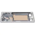 Mid-Frame Housing Compatible For Samsung Galaxy S25 Ultra (US & International Version) (Titanium White Silver)