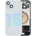 Back Glass With Steel Plate With MagSafe Magnet Pre-Installed Compatible For iPhone 15 (Service Pack) (Blue)