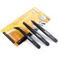 Anti-Static Heat Resistant Flat Pointed Curved Tweezers 3 Piece Set (JM-T11) (Jakemy)