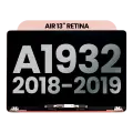 Complete LCD Display Assembly Compatible For MacBook Air 13" Retina (A1932 / Late 2018 / Early 2019) (Used OEM Pull: Grade A) (Rose Gold)