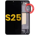 OLED Assembly With Frame Compatible For Samsung Galaxy S25 5G (US & International) (Refurbished) (Blue Black)