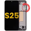 OLED Assembly With Frame Compatible For Samsung Galaxy S25 5G (US & International) (Refurbished) (Silver Shadow)