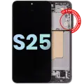 OLED Assembly With Frame Compatible For Samsung Galaxy S25 5G (US & International) (Service Pack) (Silver Shadow)