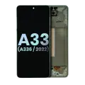 OLED Assembly With Frame Compatible For Samsung Galaxy A33 5G (A336 / 2022) (Service Pack) (Awesome White)