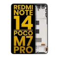 OLED Assembly With Frame Compatible For Xiaomi Redmi Note 14 5G / Poco M7 Pro 5G (Refurbished) (Midnight Black)