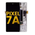 OLED Assembly With Frame (With Finger Print Scanner) Compatible For Google Pixel 7a 5G (Refurbished) (Snow) 