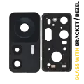 Back Camera Lens With Bracket / Bezel Compatible Fo Xiaomi 12T (2 Piece Set) (Black)