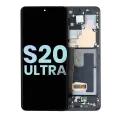 OLED Assembly With Frame Compatible For Samsung Galaxy S20 Ultra 5G (Service Pack) (Cosmic Black)