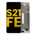 OLED Assembly With Frame Compatible For Samsung Galaxy S21 FE 5G (US & International) (Refurbished) (Olive Green)