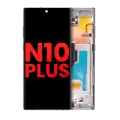 OLED Assembly With Frame Compatible For Samsung Galaxy Note 10 Plus / 5G (Aftermarket Plus) (Aura Glow / Silver)