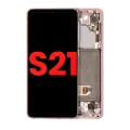 OLED Assembly With Frame Compatible For Samsung Galaxy S21 5G (Aftermarket Plus) (Phantom Pink)