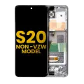 OLED Assembly With Frame Compatible For Samsung Galaxy S20 5G (Non-Verizon 5G UW Frame) (Refurbished) (Cloud White)