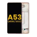 OLED Assembly With Frame Compatible For Samsung Galaxy A53 5G ( A536 / 2022) (Refurbished) (Peach)