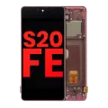 OLED Assembly With Frame Compatible For Samsung Galaxy S20 FE 4G / 5G (Aftermarket Plus) (Cloud Red)