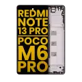 OLED Assembly With Frame Compatible For Xiaomi Redmi Note 13 Pro 4G / Xiaomi Poco M6 Pro 4G (Refurbished) (Midnight Black)