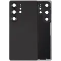 Back Cover Glass With Camera Lens Compatible For Samsung Galaxy S25 Ultra 5G (No Logo) (Aftermarket Plus) (Titanium Black)