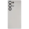 Back Cover Glass With Camera Lens Compatible For Samsung Galaxy S25 Ultra 5G (No Logo) (Aftermarket Plus) (Titanium White)