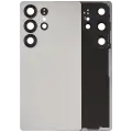 Back Cover Glass With Camera Lens Compatible For Samsung Galaxy S25 Ultra 5G (No Logo) (Aftermarket Plus) (Titanium White)