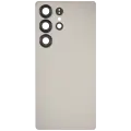 Back Cover Glass With Camera Lens Compatible For Samsung Galaxy S25 Ultra 5G (No Logo) (Aftermarket Plus) (Titanium Gray)