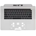 Top Case With Keyboard Compatible For MacBook Pro 15" W/ Touch Bar (A1707 / Late 2016 / Mid 2017) (US Keyboard) (Used OEM Pull: Grade New) (Silver)