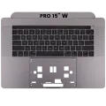 Top Case With Keyboard Compatible For MacBook Pro 15" W/ Touch Bar (A1707 / Late 2016 / Mid 2017) (US Keyboard) (Used OEM Pull: Grade New) (Space Gray)