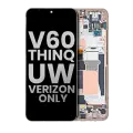 OLED Assembly With Frame Compatible For LG V60 ThinQ 5G UW (Verizon 5G UW Frame Only) (Used OEM Pull: Grade B/C) (Classy Blue / Gold Frame)
