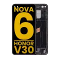 LCD Assembly With Frame Compatible For Huawei Nova 6 5G / Honor V30 (Refurbished) (Black)