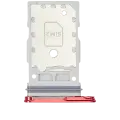 Dual Sim Card Tray Compatible For Samsung Galaxy S25 / S25 Plus (Premium) (Coral Red)