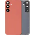 Back Cover Glass With Camera Lens Compatible For Samsung Galaxy S25 Plus 5G (No Logo) (Aftermarket Plus) (Coral Red)