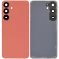 Back Cover Glass With Camera Lens Compatible For Samsung Galaxy S25 Plus 5G (No Logo) (Aftermarket Plus) (Coral Red)