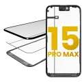 3 in 1  (Glass With OCA Pre-Installed + Frame) Compatible For iPhone 15 Pro Max (OCA Master)