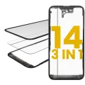 3 in 1  (Glass With OCA Pre-Installed + Frame) Compatible For iPhone 14 (OCA Master)