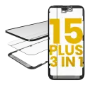 3 in 1  (Glass With OCA Pre-Installed + Frame) Compatible For iPhone 15 Plus (OCA Master)