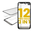 3 in 1  (Glass With OCA Pre-Installed + Frame) Compatible For iPhone 12 Pro Max (OCA Master)