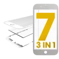 3 in 1 (Glass With OCA Pre-Installed + Frame)  Compatible For iPhone 7 (OCA Master) (2 Pack) (White)