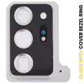 Back Camera Lens With Cover Bezel Ring Compatible For Samsung Galaxy Note 20 Ultra (Mystic White)