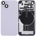 Back Glass With Steel Plate With Wireless NFC Charging MagSafe Magnet & Flashlight Flex Compatible For iPhone 14 (Used OEM Pull: Grade B) (Purple)