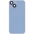 Back Glass With Steel Plate With Wireless NFC Charging MagSafe Magnet & Flashlight Flex Compatible For iPhone 14 (Used OEM Pull: Grade B) (Blue)