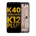 LCD Assembly With Frame Compatible For LG K40 (2019 / X420) / K12 Plus (Refurbished) (Blue)