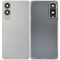 Back Cover Glass With Camera Lens Compatible For Samsung Galaxy S25 Edge (No Logo) (Aftermarket Plus) (Titanium Silver)