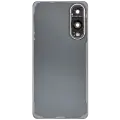 Back Cover Glass With Camera Lens Compatible For Samsung Galaxy S25 Edge (No Logo) (Aftermarket Plus) (Titanium Silver)