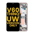 OLED Assembly With Frame Compatible For LG V60 ThinQ 5G UW (Verizon Model) (Refurbished) (Classy Blue / Gold Frame)