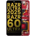 OLED Assembly With Frame Compatible For Motorola Razr Ultra 2025 (XT2551 / 2025) / Razr 60 Ultra (XT2551 / 2025) (Refurbished) (Rio Red)