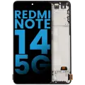 OLED Assembly With Frame Compatible For Xiaomi Redmi Note 14 5G (Aftermarket: Incell) (Midnight Black)