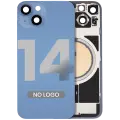Back Glass w/ MagSafe Magnet For iPhone 14 (Aftermarket) (Blue) (No Logo)